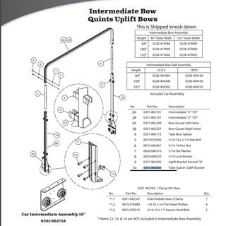 AERO Conestoga Trailer Intermediate 0201-860692 Bow Tube Spacer Uplift Bracket