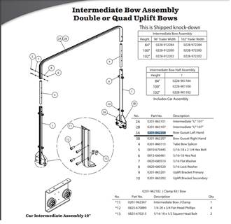 AERO Conestoga Trailer Intermediate 0201-862208 Bow Gusset Left Hand