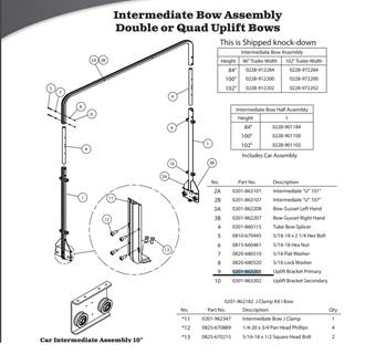 AERO Conestoga Trailer Intermediate 0201-863201 Bow Uplift Bracket Primary