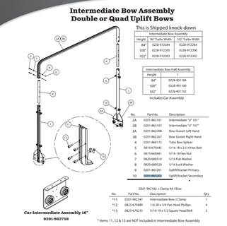 AERO Conestoga Trailer Intermediate 0201-863202 Bow Uplift Bracket Secondary
