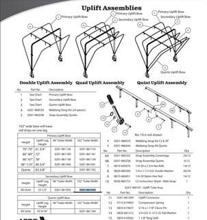 AERO Conestoga Trailer Uplift 0201-960255 Bow Strap Assembly