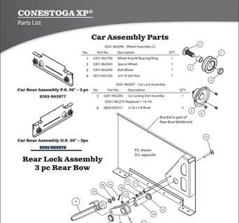 AERO Conestoga Trailer 0201-963976 Rear Car Assembly D.S