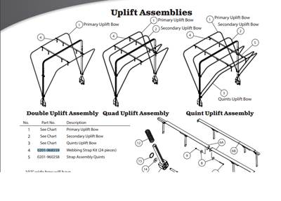 AERO Conestoga Trailer Uplift 0201-968559 Webbing Strap Kit