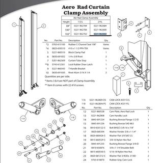 AERO Conestoga Trailer 0221-962602 Rad Curtain Clamp Assembly P.S