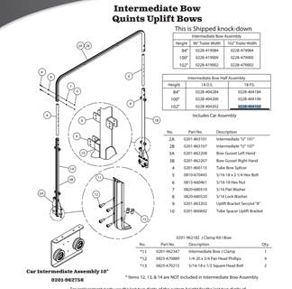 AERO Conestoga Trailer Intermediate 228-404102 Bow Half Assembly Passenger Side 102" H