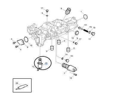 VOLVO OIL FILTER HOUSING CONTROL VALVE THERMOSTAT 23013334 23871480