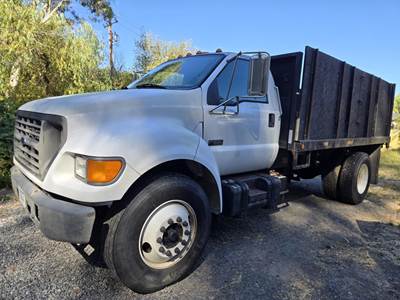 Ford F-650 14 ft Flatbed Dump Truck - 210HP, 6 Speed Manual