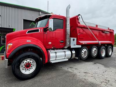 Kenworth T880 Quad Axle Dump Truck - Paccar 455HP, 7 Speed Allison Rds Amt, 17.5' Dump