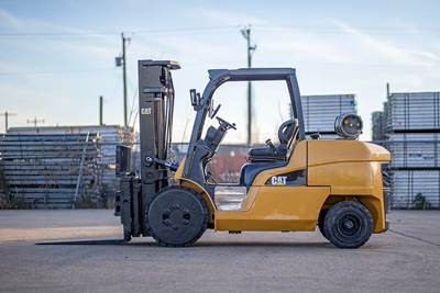 2012 Caterpillar P12000 Forklift - Fork Positioner, 96", 12,000 lbs. capacity, 3-stage mast