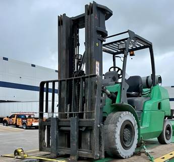 2012 Mitsubishi FG50K Forklift - 10,000 lbs. capacity, 185" triplex mast, Non-marking solid pneumatic tires, Side shift, 48" pallet forks