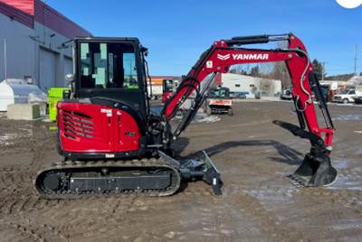 2023 Yanmar SV40 Mini Excavator - 4 tons, Hydraulic thumb, 24' and 26' buckets, factory warranty until March 2027
