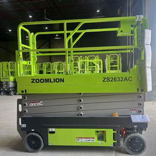 2025 Zoomlion ZS2632AC Scissor Lift - 26' platform height, 32' working height, 2 years full machine warranty + 5 years main structural warranty