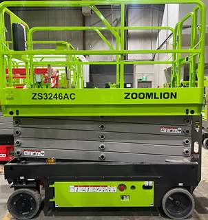 2025 Zoomlion ZS3246AC Scissor Lift - 32' platform height, 39' working height, 2-year full machine warranty + 5-year main structural parts warranty