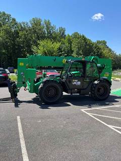 2017 JCB 510-56 Telehandler - Forks - 56' reach – 10,000 lbs. capacity – Front outriggers – NEW PAINT -  Tilt frame Auxiliary hydraulics Crab steering