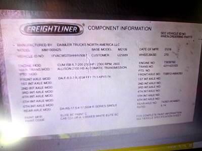 2017 Freightliner M2 106 Medium Duty 26&apos; BOX TRUCK, CUMMINS DIESEL, ALLISON TRANS