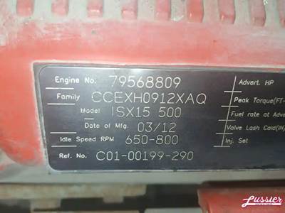 Cummins ISX15 Engine for a 2013 Freightliner CASCADIA PX125064S T