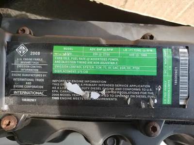 International Engine for a 2008 Ford LCF C/O