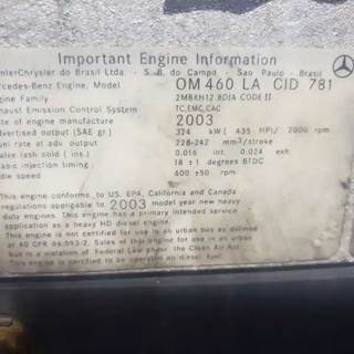 Mercedes-Benz OM-460LA CID781 Engine for a 2004 Freightliner COLUMBIA CL-120