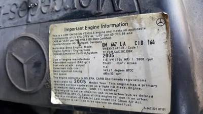 Mercedes-Benz OM647LA 2.7L Engine for a 2005 Dodge SPRINTER 2500
