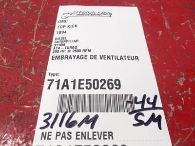 Caterpillar 3116 Fan Clutch for a 1994 GMC TOP KICK