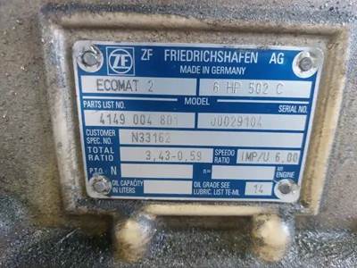 ZED-F 6HP502C Transmission for a 2003 Novabus AUTOBUS LFS40102