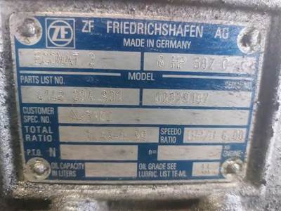 ZED-F 6HP502C Transmission for a 2003 Novabus LFS
