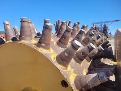 Used 1999 Holmes 120D Pull-Behind Sheepsfoot Roller Compactor Attachment, 12' Width