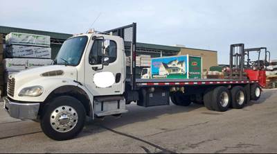 2007 Freightliner M2 Flatbed Truck w/ Piggyback Forklift
