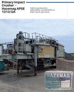 2010 Hazemag APSE1313Q Impact Crusher