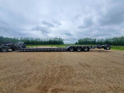 2021 Globe Trailer 55 Ton Extendable with Hydraulic Flip Axle Lowboy Trailer