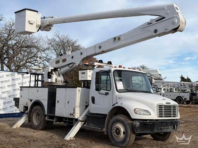 Altec AA55 MH ARTICULATING BOOM W/ MATERIAL HANDLING JIB MOUNTED ON A 2018 FREIGHTLINER M2-106, 60' WORKING HEIGHT, CUMMINS POWER