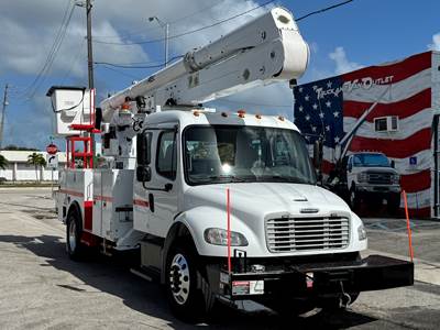 2017 Freightliner M2 106 + Altec AN55E 60' Boom, Material Handing Jib, Cummins Diesel, Aluminum Wheel