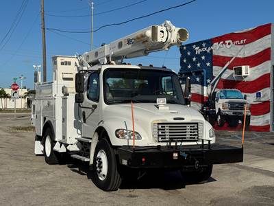 2015 Freightliner M2 106 Equipped with Altec L42M Boom, 47' Working Height, Material Handling Jib, 3 In Stock