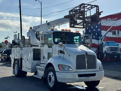 2016 Kenworth T370 Cable Placing Bucket Truck / Non-CDL / 45' Working Height