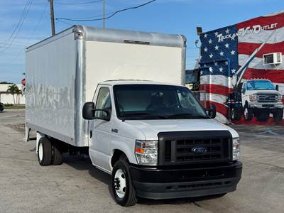 2023 Ford E450 CUTAWAY, 16' PARCEL VAN, ALUMINUM BOX, 7.3L V8, AUTOMATIC, CLEAN CARFAX, 1-OWNER