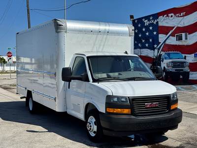 2021 GMC SAVANA G3500 CUTAWAY CUBE TRUCK, 16' BODY, WALK-UP RAMP, 94K MILES, 1-OWNER, READY FOR WORK