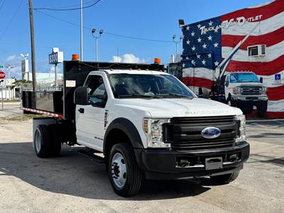 2019 Ford F-450 Super Duty, 12' Flatbed Dump, Toolboxes, 6.7L Powerstroke, Clean Carfax