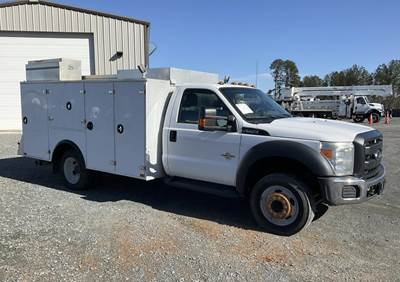2016 FORD F-550 SUPER DUTY, WILCOX MECHANIC / LUBE BODY, 4 PRODUCT TANKS, OIL RECOVERY SYSTEM, VMAC COMPRESSOR, GRACO FIRE-BALL PUMPS