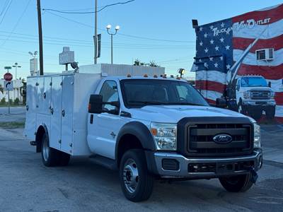 2016 FORD F-550 SUPER DUTY, WILCOX MECHANIC / LUBE BODY, 4 PRODUCT TANKS, OIL RECOVERY SYSTEM, VMAC COMPRESSOR, GRACO FIRE-BALL PUMPS