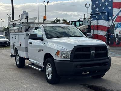 *** Low Mileage*** 2016 RAM 3500 Utility Service Truck Powered By Hemi 5.7L Equipped with  8' Service Body W/ Onan Compressor