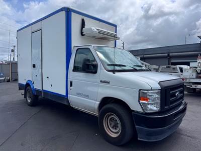 2024 FORD E-350 CUTAWAY, REFRIGERATED BOX TRUCK, THERMO KING V320 REEFER, ELECTRIC STANDBY, MANY IN STOCK