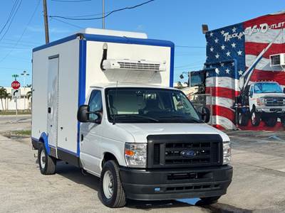2024 FORD E-350 CUTAWAY, REFRIGERATED BOX TRUCK, THERMO KING V320 REEFER, ELECTRIC STANDBY, MANY IN STOCK