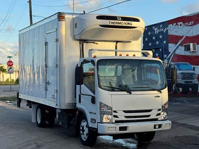 2019 ISUZU NRR 16' REFRIGERATED TRUCK W/ LIFTGATE, THERMO-KING T-690 MAX REEFER, LOW MILES, 1-OWNER