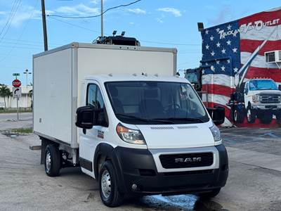 2021 RAM PROMASTER 3500 CUTAWAY, 12' REFRIGERATED BOX, ATC 14RT SERIES ENGINE DRIVEN REEFER W/ ELECTRIC STANDBY, 1-OWNER, READY TO WORK