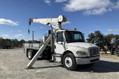 National 300C Truck-Mounted Boom / Crane 337C Model - on a 2014 Freightliner M2 106  Flatbed Body