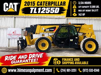 Caterpillar TL1255D Telehandler - 12000lb Capacity, 54ft Lift Height