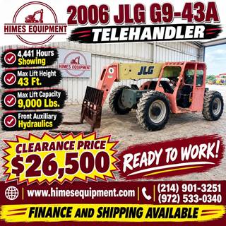 JLG G9-43A Telehandler - 9000lb Capacity, 43ft Lift Height