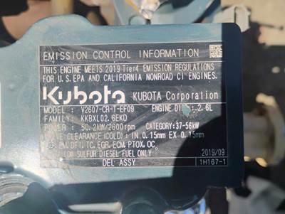 2019 Kubota V2607-CR-EF02 For Sale | Scranton, PA | 13098435