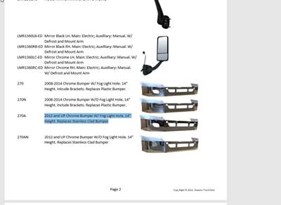 Freightliner Cascadia Front Bumper