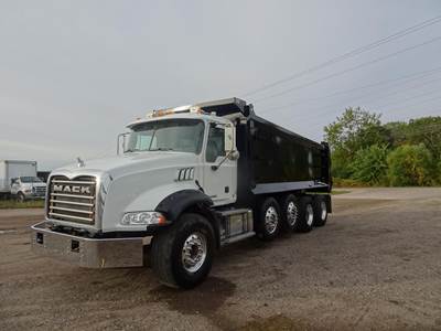 Mack Granite GU813 Quad Axle Dump Truck - MP8 425HP, 12 Speed M Drive Automatic